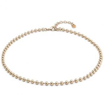 18K Gold Plated Emotions Necklace with Continuous Beads and Lobster Clasp by UNOde50
