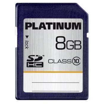 Platinum Class 10 SDHC Secure Digital - Tarjeta de Memoria SecureDigital de 8 GB, Azul