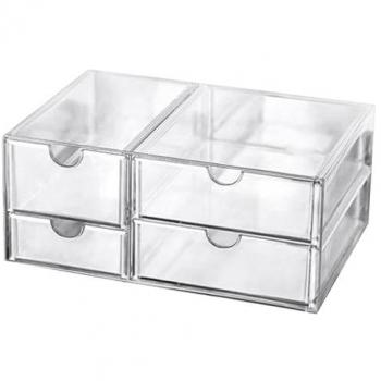 Caja de Almacenamiento Joybos Transparente Multifuncional con Cajones 25.5x18x11 Cm - Organización Eficiente