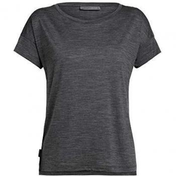 Icebreaker Via Scoop T-Shirt Mujer Monsoon Heather 2020 Camisa de manga corta, Mujer, Monzón gris oscuro jaspeado, XS
