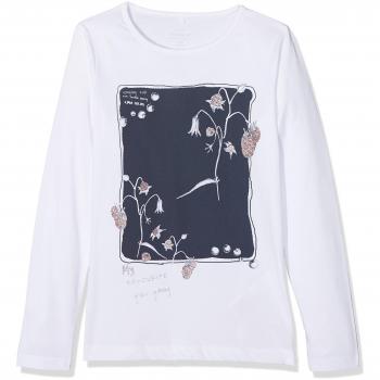 NAME IT Nkfhavourte LS Top, Camisa Manga Larga para Niñas, Blanco