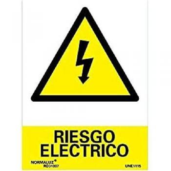 Normaluz RD30007 - Señal Riesgo Eléctrico PVC Glasspack 0.7 mm 21x30 cm, Armadillo