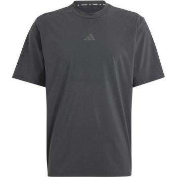 Camiseta de fitness adidas Workout Crew Neck hombre negro, manga corta, color negro puro, talla XS