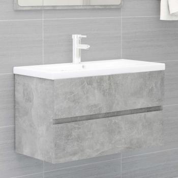 Armario para lavabo de aglomerado gris hormigón 80x38,5x45 cm