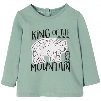 VERTBAUDET Camiseta bebé niño con Motivo aplicado Verde Medio Liso con Motivos 3-6 Meses, 67CM
