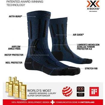 X-Bionic Trek X CTN Socks Blue Black Unisex Size 39-41