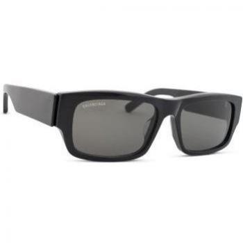 Balenciaga BB0261SA 001 Max Square Sunglasses, Black, Male, Size: 57 MM