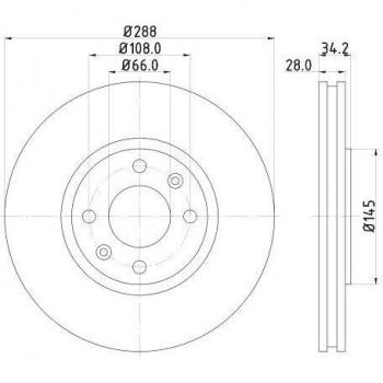 Disco de Freno Hella 8DD355107841 - Alta Calidad, Tipo: Disco de Freno, Marca: Hella, Número de Parte: 8DD 355 107-841