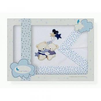 Sabanas minicuna volamos baby blanco azul