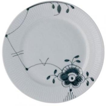 Black Fluted Mega 8.75 Lunch / Dessert Plate by Royal Copenhagen