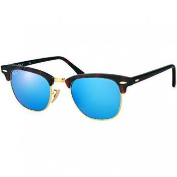 Ray-Ban Clubmaster RB3016 Sand Havana Matt - Gold / Mirror Blue