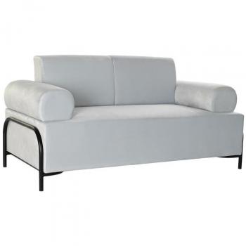 Sofá 2 Plazas Retro Terciopelo Celeste DKD Home Decor (154 x 76 x 76 cm) - Negro Metal, Poliéster
