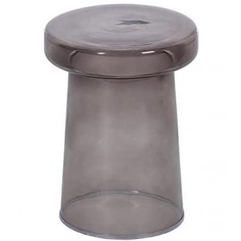 Mesa Auxiliar de Cristal Gris 30x30x40 cm - Diseño Moderno y Fácil Montaje