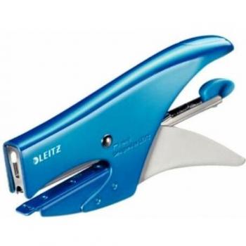 Leitz - Grapadora de mano, carga trasera, metal, color Blu metallizzato 15 fogli