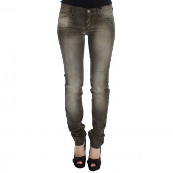 Ermanno Scervino Women Gray Wash Cotton Blend Slim Fit Jeans - W26