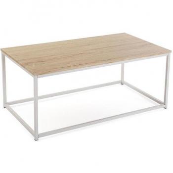 Mesa de Centro Alargada Clara Versa Taline - Madera y Metal Blanco