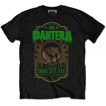 Pantera Snakebite XXX Label Black T-Shirt - Size L - 100% Cotton Jersey