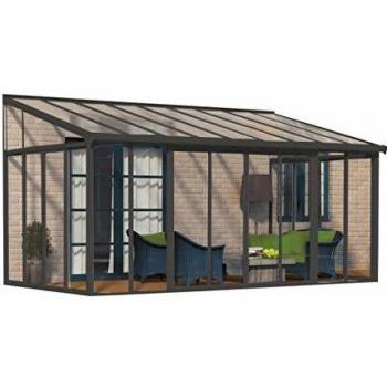 Pérgola Cerrada San Remo Marquesina de Aluminio Gris 556 X 294 cm