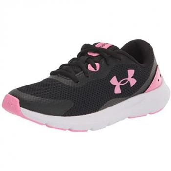 Zapatillas Running Under Armour Ggs Surge 3 para Niñas, color negro, rosa y blanco, talla 38.5 EU
