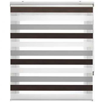 FirstlineGo Estor Noche y Dia traslucido Marron-Gris de 100 X 180 cm