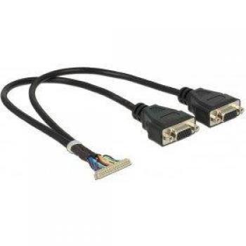 Adaptador de Cable DeLOCK 84710 40 Pin IDC a 2x VGA Negro (0.34 m)