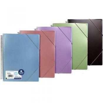 Carpeta de metal con espiral y 20 fundas A4
