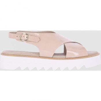 Chika10 Leather TORA 01 Sandalia de Cuña Beig/Beige