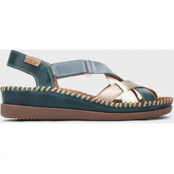 Sandalias de cuña de piel para mujer Pikolinos Cadaques Azules