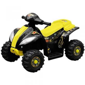 vidaXL Quad de Batería Eléctrica para Niños Amarillo y Negro Moto Correpasillo