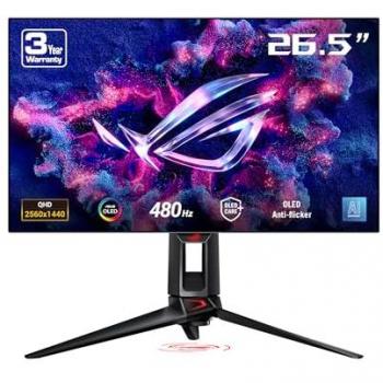 ASUS ROG Swift OLED PG27AQDP 26.5 Monitor Gaming QHD 480Hz 0.03ms HDR400 FreeSync Premium