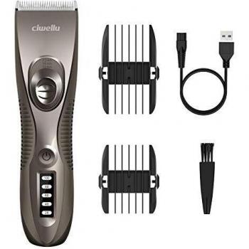 ciwellu Cortapelos, Recortador de cabello inalámbrico para hombres Kit de corte de cabello a prueba de agua con hoja de cerámica desmontable, Pantalla LED para cortapelos para el hogar