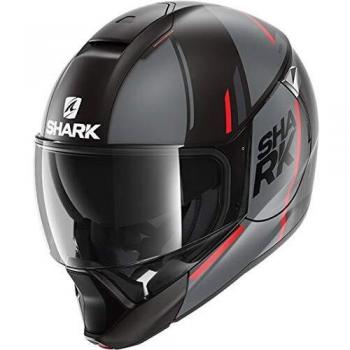 Casco Shark Evojet Vyda Negro/Antracita/Rojo con Sistema de Basculante