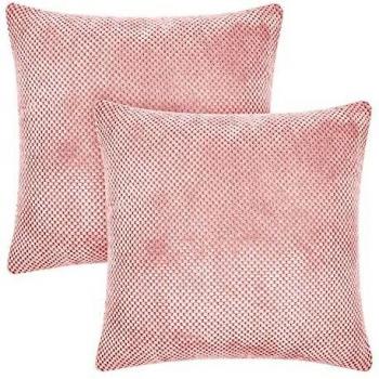 Amazon Brand - Umi Juego de 2 Funda Cojín 65x65cm, Fundas de Almohada para Salon Sofá Habitación Suave de Pana, Rosa