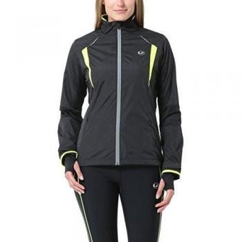 Ultrasport Stretch Delight - Chaqueta de running y ciclismo para mujer, color negro / amarillo neón, talla M