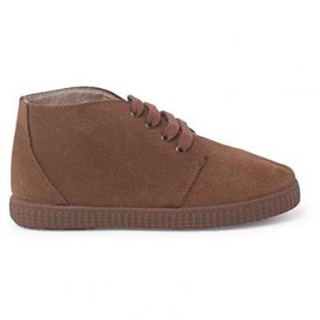 Botas de Niño con Pelo Interior y Cordones Talla 35 Color Camello