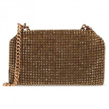 Stella McCartney Women's Falabella Crystal Clutch in Brown | Size UNI | 7B0101WP04392000, Soft All Over Shoulder Bag in Yellow | Size ONE SIZE