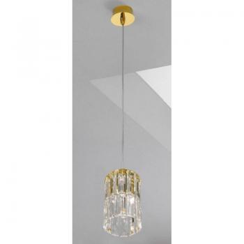 Lámpara colgante de diseño cristal PRISMA Oro 24K 1 bombilla Kolarz - prisma - Lámpara colgante de cristal de diseñador, oro pulido, 1x G9