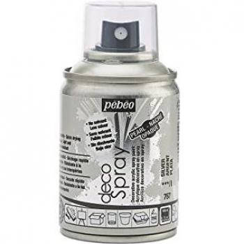 Spray de Pintura DecoSpray 100 ml - Pintura Acrílica Plateada para Manualidades, Base Agua, Bajo Olor, Acabado Nacarado