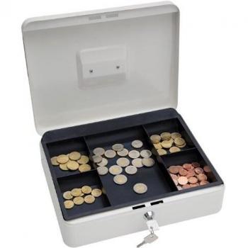 Caja Registradora Wedo, 5 Compartimentos, Acero, 300 x 240 x 90 mm, Blanca