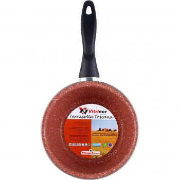 MAGEFESA Toscana Terracota - Cazo de Acero Esmaltado Vitrificado, Diámetro 16 cm, Color Borgoña, Apto para Inducción y Lavavajillas
