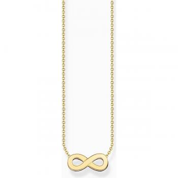 Thomas Sabo Charm Club Essentials Sterling Silver Gold Plated Infinity Necklace KE2221-413-39-L45V Female