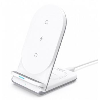 Cargador Inalámbrico Aukey Aircore 2 En 1 Blanco