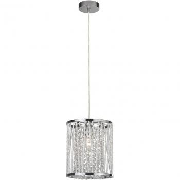 Lámpara de suspensión Elise Acero Cromado 1 bombilla 24cm E27 con cristales decorativos
