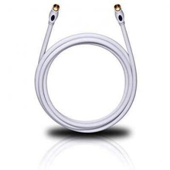 Cable Coaxial Oehlbach Transmission Plus S 220 SK 2,20m - Conectores F dorados, 120 dB, color blanco