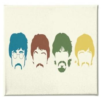 Impresión sobre Lienzo The Beatles, Poliéster Multicolor, 60x3x60 cm, con Marco de Madera