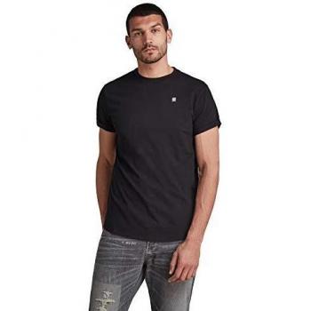 G-Star Raw Men's Black Organic Cotton Short Sleeve T-Shirt with Label Detail