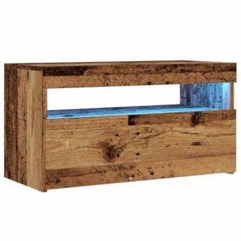 Muebles de TV con luces LED 2 uds madera ingeniería envejecida
