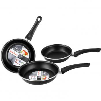 Magefesa Kenia Set 3 Sartenes de Acero Vitrificado Bicapa 18-20-24cm