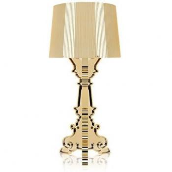 Lámpara de mesa LED Bourgie con regulador de intensidad, dorada, altura ajustable, diseño moderno