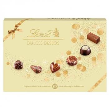 Caja de Bombones Surtidos Lindt Dulces Deseos 337 g - Chocolate con Leche, Negro y Blanco para Regalar